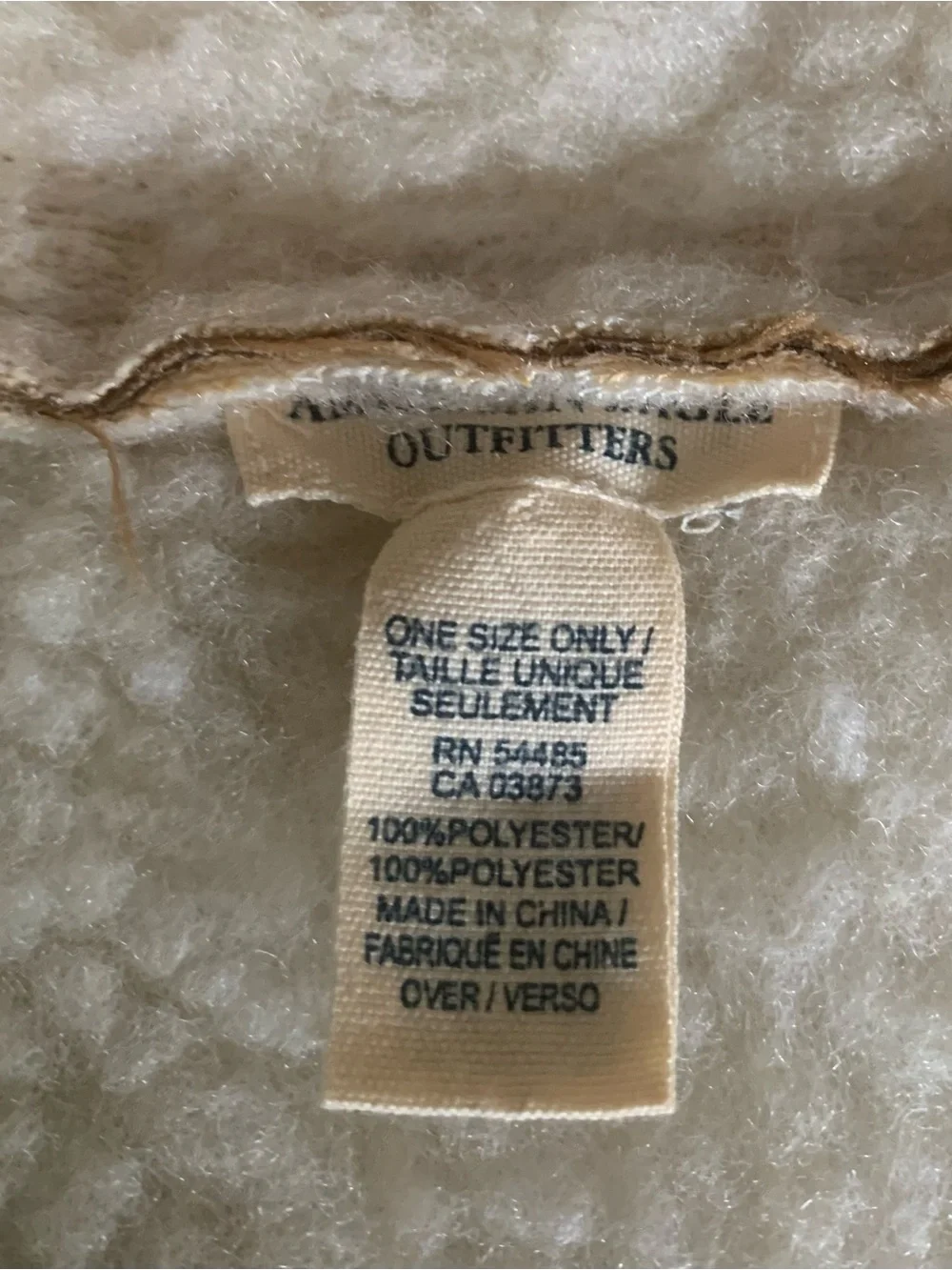 Vintage AE Tan Faux-Suede Bucket Hat with Cream Trim - Picture 8 of 9